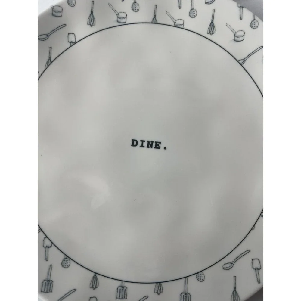 Rae Dunn Artisan Collection By Magenta 10” Melamine Dinner Plate Dine Savor Eat